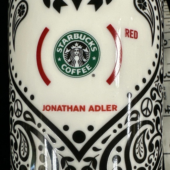 Starbucks Jonathan Adler Black and White Heart Design Tumbler - Picture 2 of 5
